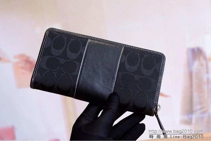 COACH蔻馳 原單 Fa52859 pvc配皮 經典logo專櫃新款 馬車標拼色長款 拉鏈錢包 outlets款  Chz1495